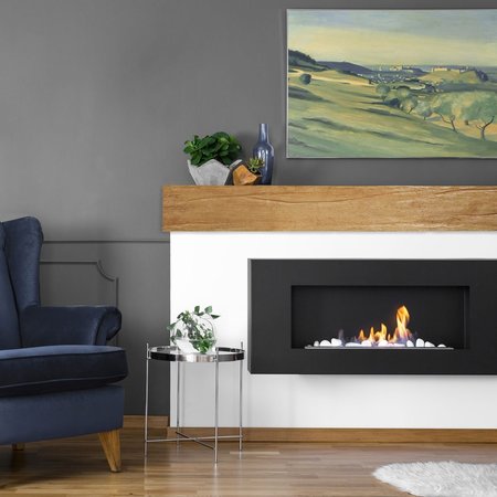 Ekena Millwork Riverwood Faux Wood Fireplace Mantel, NaturaL x 12"D x 72"W MANURW08X12X72PP